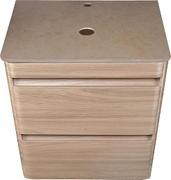 Style Line Тумба с раковиной подвесная Атлантика 60, ясень перламутр, столешница MI01 – фотография-2