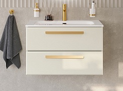 BelBagno Мебель для ванной Eco Cer-N 80 CZR-8095-80 брашированная альпака ручки сатиновое золото – фотография-3