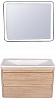 Style Line Мебель для ванной подвесная Атлантика 90, Люкс ясень перламутр, PLUS