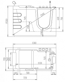 ABBER Акриловая ванна AB9000 C 130x70 R – фотография-6