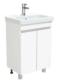 Onika Тумба с раковиной Милтон Квадро 55 напольная белая – фотография-1