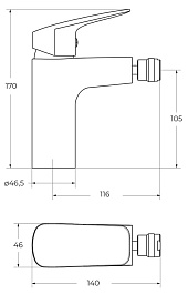 Aquatek Смеситель для биде Due DUE-BD-CRM-W0 хром – фотография-3