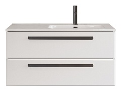 BelBagno Мебель для ванной Eco Cer-N 100 R bianco lucido ручки чёрные – фотография-3