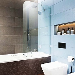 Byon Шторка для ванны T 80x145 прозрачное стекло – фотография-4