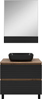 Brevita Мебель для ванной Dakota 80 дуб галифакс олово/черный кварц