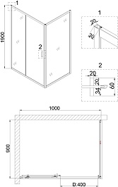 Niagara Душевой уголок Nova 100x90 NG-42-10AG-A90G – фотография-7