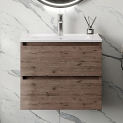 Teymi Тумба с раковиной Laina 60 подвесная дуб темный – фотография-3