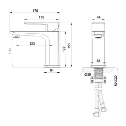 Oliveeka Смеситель для раковины D OL-139003-BN никель матовый – фотография-3