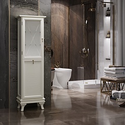 Opadiris Шкаф-пенал для ванной Борджи 45 L с корзиной, слоновая кость – фотография-2