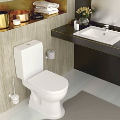 Керамин Унитаз-компакт Бергамо Нова двухрежимный с сиденьем дюропласт Микролифт – фотография-6