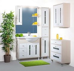 Бриклаер Зеркальный шкаф Бали 90 L светлая лиственница – фотография-4