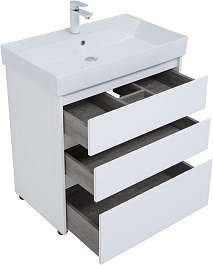 Aquanet Тумба под раковину Nova Lite 75 белая глянцевая – фотография-5