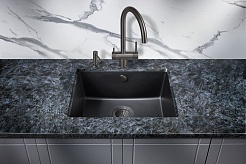 Milacio Мойка кухонная Leon 55 Cuarzo черная матовая – фотография-2