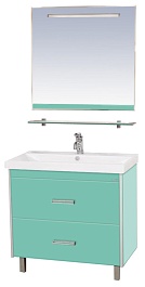 Misty Мебель для ванной Джулия QVATRO 90 2 ящика салатовая – фотография-1