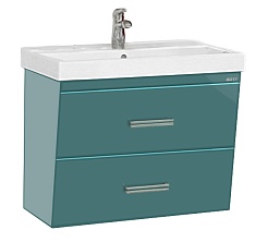 Misty Тумба с раковиной Джулия 75 QVATRO конус зеленая – фотография-1