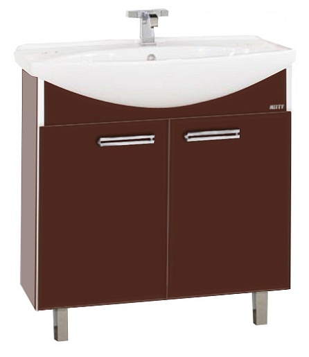 Misty Тумба с раковиной Джулия 85 прямая коричневая – фото-1