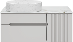 Brevita Тумба под раковину Pallisandro 100 L подвесная серая матовая