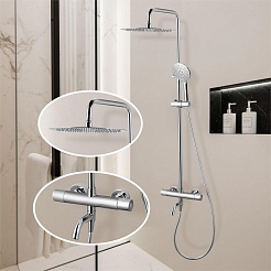 Denberg Душевая система LT-302 с термостатом хром – фотография-2