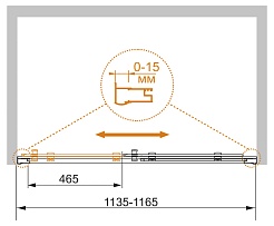Cezares Душевая дверь в нишу PRATICO-BF-1-115-C-Cr – фотография-6