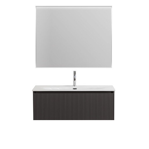 BelBagno Тумба под раковину Uno 100 с 1 ящиком подвесная Темно-Серый матовый – картинка-9