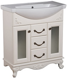 Bas Тумба под раковину Версаль 75, слоновая кость, вставки стекло – фотография-1