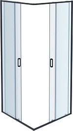 Aquatek Душевой уголок Ария 90x90 AQ ARI KV 09020BL профиль черный стекло прозрачное – фотография-2