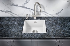 Milacio Мойка кухонная Leon 45 Cuarzo белая – фотография-2