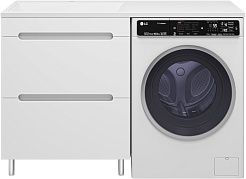 Misty Мебель для ванной Байкал 130 L под стиральную машину белая – фотография-2