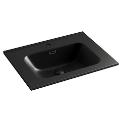 Sancos Тумба с раковиной Urban 60 белый глянец раковина Element 61 CN7001MB – фотография-10