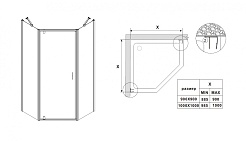 Azario Душевой уголок AZ-112P 100х100 бронза – фотография-2
