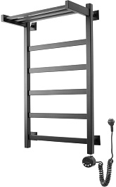 Domoterm Полотенцесушитель электрический Квадро Плюс П6 500x800 ER с полкой черный – фотография-2