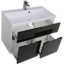 Aquanet Мебель для ванной "Латина 90" черная (181088) – фотография-2