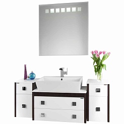 Водолей Тумба подвесная "Сильвия 30" R белый/венге – фотография-4