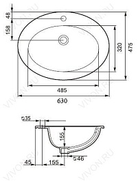 Cersanit Раковина Gamma 63 – фотография-4
