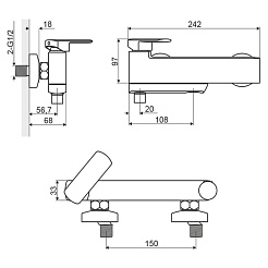 Excellent Смеситель Pride для ванны ARAC.4005WH белый/хром – фотография-2