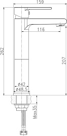 Cersanit Смеситель для раковины чаши Brasko Black 63111 – фотография-7