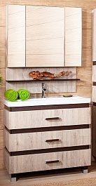 Бриклаер Мебель для ванной Техас 100 дуб кантри/венге – фотография-1