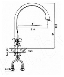 D&K Смеситель "Documenta Hessen DA1212401" для кухонной мойки – фотография-2