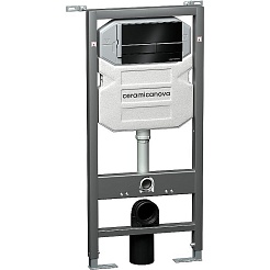 Ceramicanova Подвесной унитаз Metropol Rimless с шумоизоляционной панелью CN1000 с системой инсталляции Envision кнопка Flat чёрный матовый – фотография-2