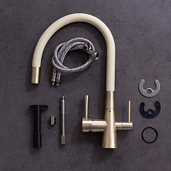 Lemark Смеситель для кухни Comfort LM3075B-Beige бежевый/бронза – фотография-4