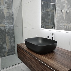 Teymi Накладная мебельная раковина Solli 50 artceramic чёрный матовый T50392 – фотография-8