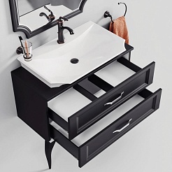 Aqwella Мебель для ванной LaDonna 85 черный матовый – фотография-4