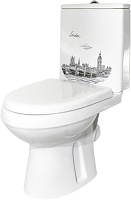 Оскольская керамика Унитаз-компакт Фиона декор Лондон 439868 микролифт