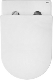 Azario Унитаз приставной Grado AZ-2141D-UQ1 безободковый с сиденьем микролифт белый – фотография-9