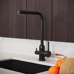 Aringa Смеситель для кухни Гранде AR02016BL черный – фотография-4
