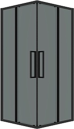 Grossman  Душевой уголок Cosmo 80x80x195 профиль черный матовый стекло тонированное – фотография-1