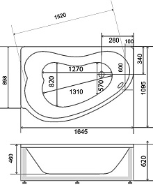 BellSan Акриловая ванна Дарина 165x110 L с гидромассажем – фотография-4