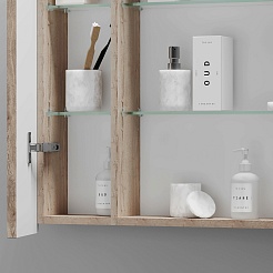 Sancos Зеркало-шкаф Mirror 90 с подсветкой MI90EG дуб галифакс натуральный – фотография-6