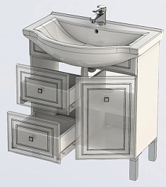 Aquanet Тумба с раковиной "Стайл 75" с ящиками – фотография-4