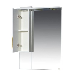 Misty Зеркало-шкаф Престиж 60 L белый/золотая патина – фотография-4